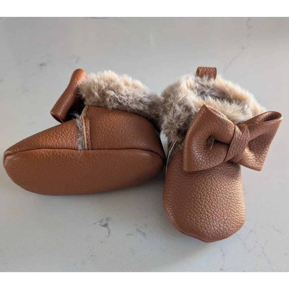 First Steps Baby Fur Moccasins, 0-3M